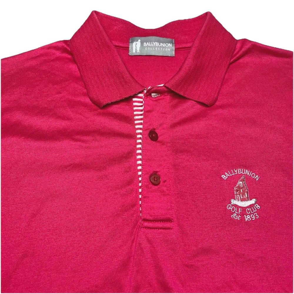Ballybunion Collection Golf Polo M Mens Cotton Pink Red Solid